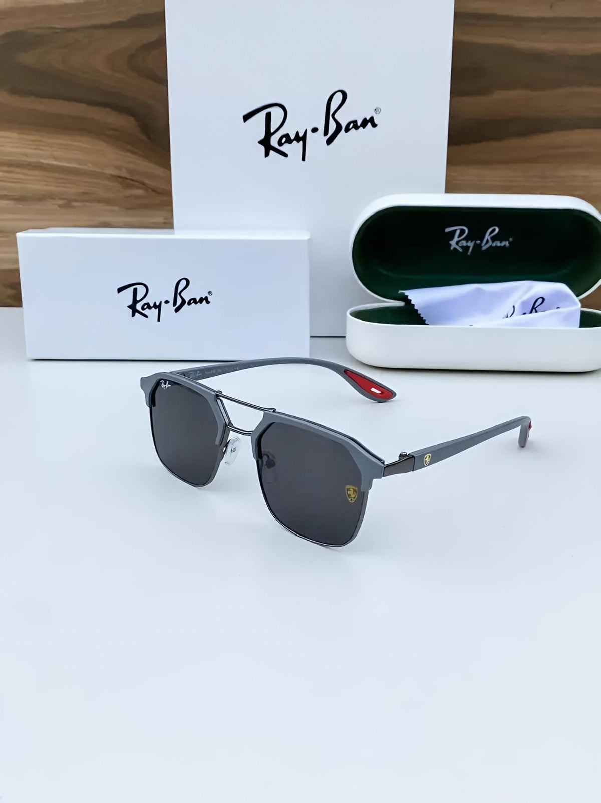 RayBan 04 Grey Black Red Ferrari Edition