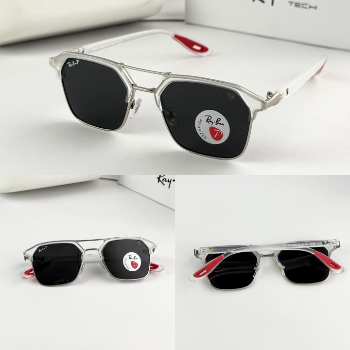 Rayban 04 ice black red