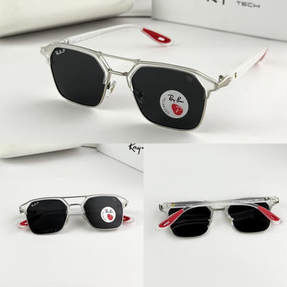 Rayban 04 ice black red